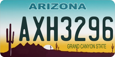 AZ license plate AXH3296