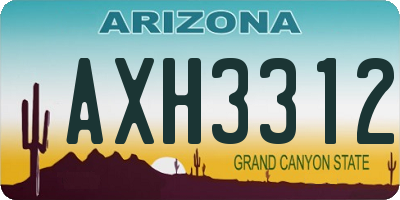 AZ license plate AXH3312