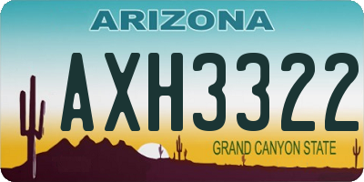 AZ license plate AXH3322