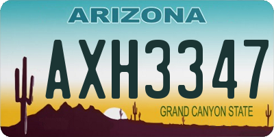 AZ license plate AXH3347