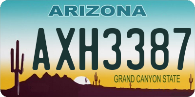 AZ license plate AXH3387