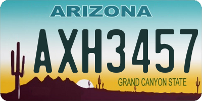 AZ license plate AXH3457