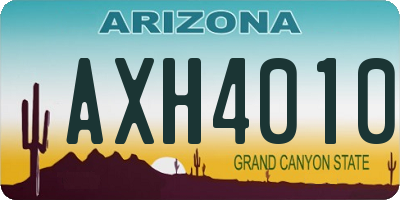 AZ license plate AXH4010