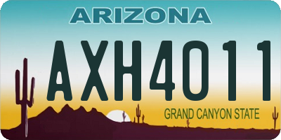 AZ license plate AXH4011