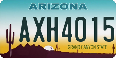AZ license plate AXH4015