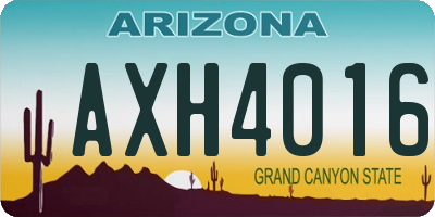 AZ license plate AXH4016