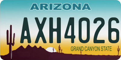 AZ license plate AXH4026