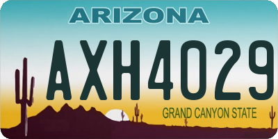 AZ license plate AXH4029
