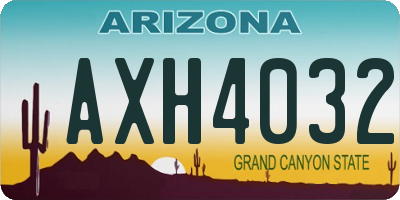 AZ license plate AXH4032