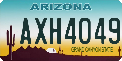 AZ license plate AXH4049