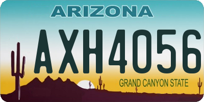 AZ license plate AXH4056