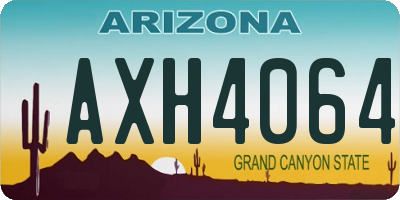 AZ license plate AXH4064