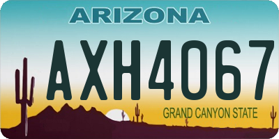 AZ license plate AXH4067