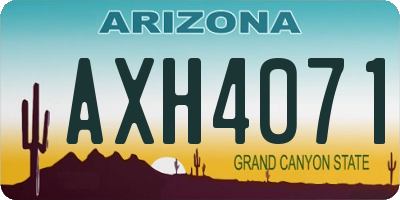 AZ license plate AXH4071
