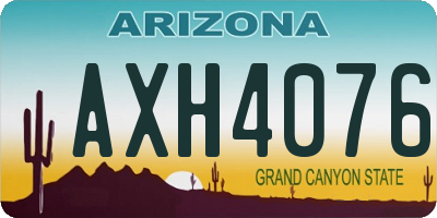 AZ license plate AXH4076
