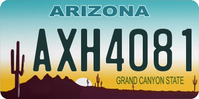 AZ license plate AXH4081