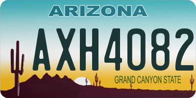 AZ license plate AXH4082