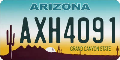 AZ license plate AXH4091