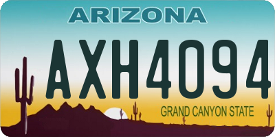 AZ license plate AXH4094