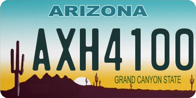 AZ license plate AXH4100