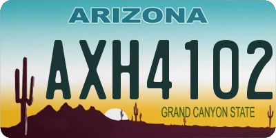 AZ license plate AXH4102