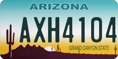 AZ license plate AXH4104