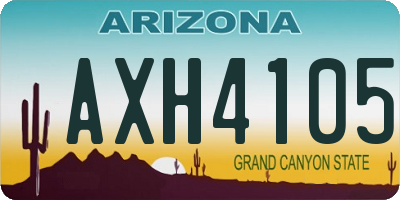 AZ license plate AXH4105
