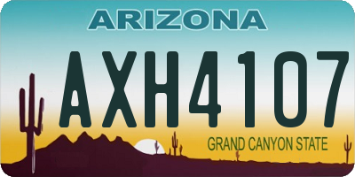 AZ license plate AXH4107