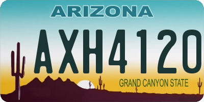 AZ license plate AXH4120