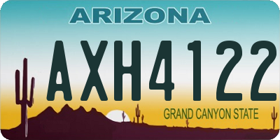 AZ license plate AXH4122