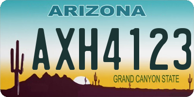 AZ license plate AXH4123