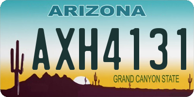 AZ license plate AXH4131