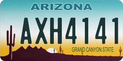 AZ license plate AXH4141