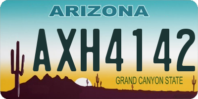 AZ license plate AXH4142