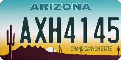 AZ license plate AXH4145