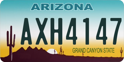 AZ license plate AXH4147