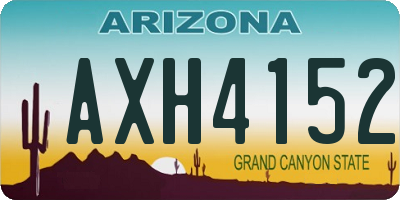 AZ license plate AXH4152