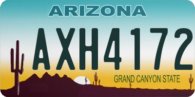 AZ license plate AXH4172