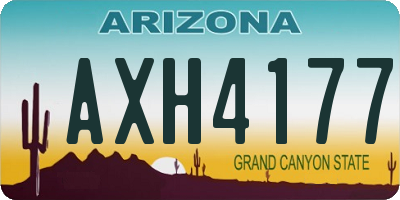 AZ license plate AXH4177
