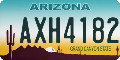 AZ license plate AXH4182