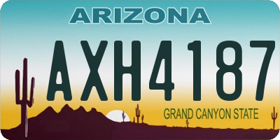 AZ license plate AXH4187