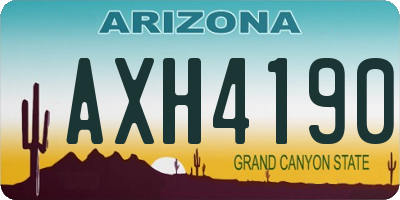AZ license plate AXH4190