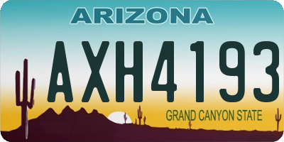 AZ license plate AXH4193