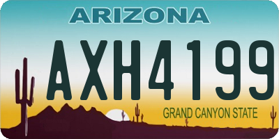 AZ license plate AXH4199