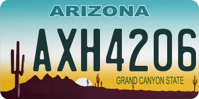 AZ license plate AXH4206