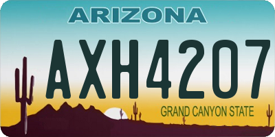 AZ license plate AXH4207