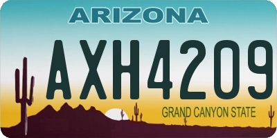 AZ license plate AXH4209