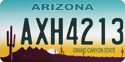 AZ license plate AXH4213