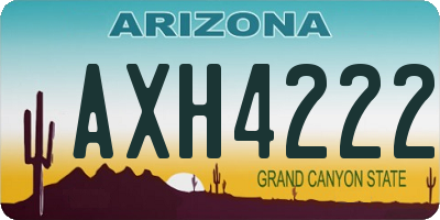 AZ license plate AXH4222