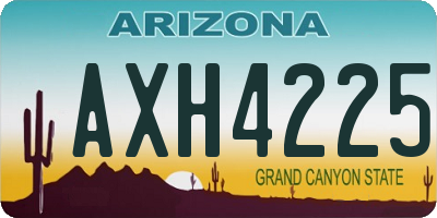 AZ license plate AXH4225